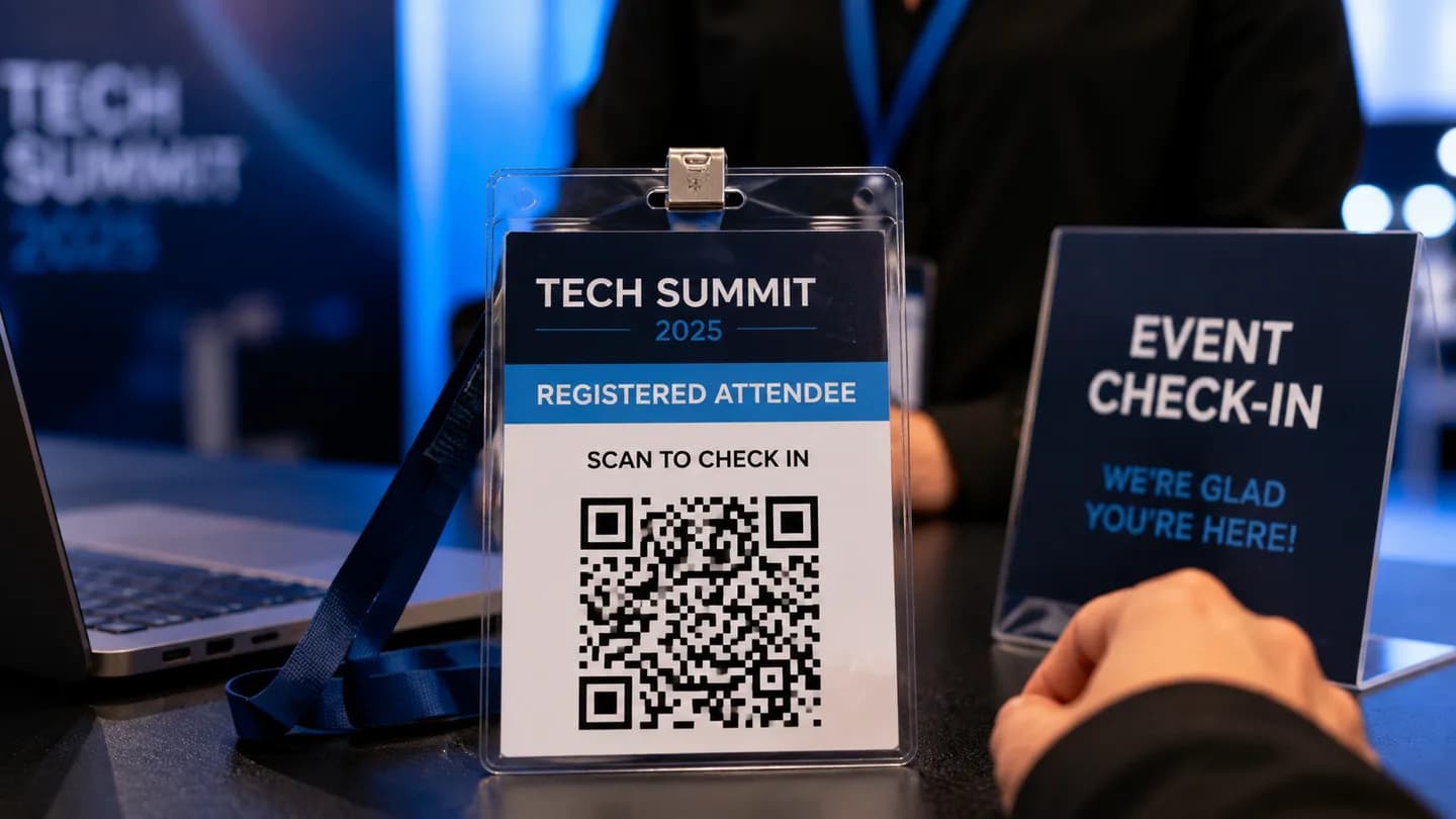 QR code badge for event check-in